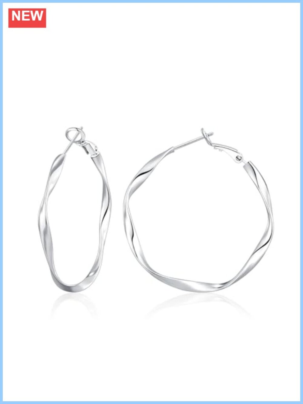 925 Sterling Silver Hoop Earrings Lightweight Hypoallergenic 30mm 40mm